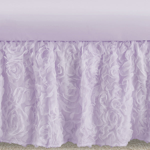 Rose Lavender Collection Crib Bed Skirt