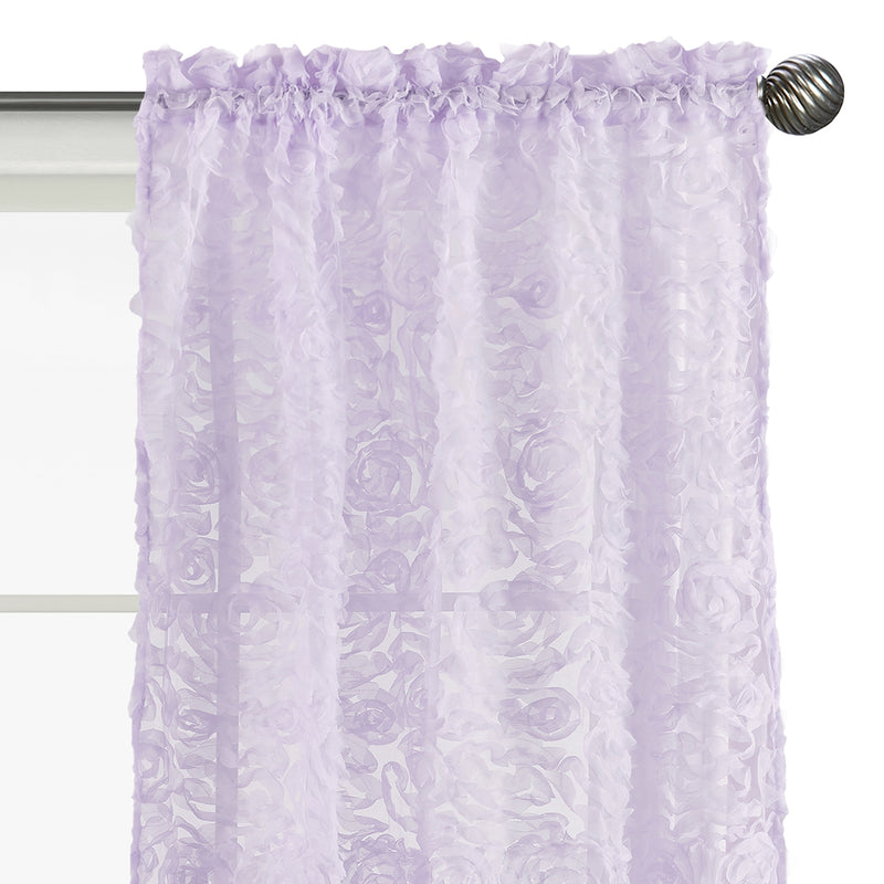 Rose Lavender Collection Window Panels - Set of 2