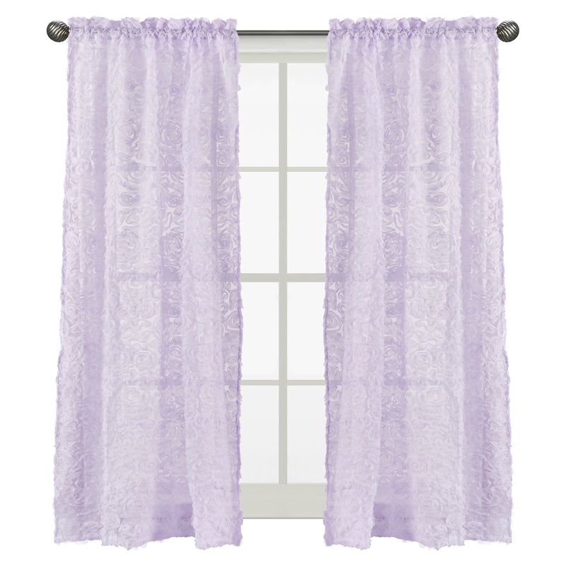 Rose Lavender Collection Window Panels - Set of 2