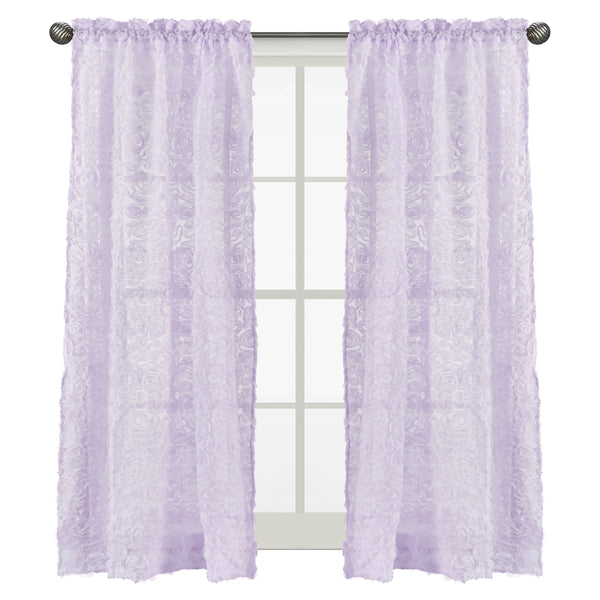 Rose Lavender Collection Window Panels - Set of 2