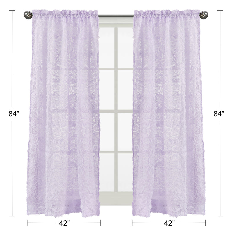 Rose Lavender Collection Window Panels - Set of 2