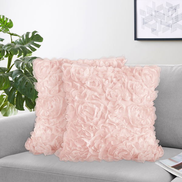 Rose Pink Collection Decorative Accent Throw Pillow Covers - Set of 2 alternate view