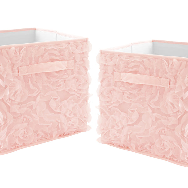 Rose Pink Collection Foldable Fabric Storage Bins