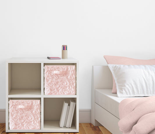 Rose Pink Collection Foldable Fabric Storage Bins