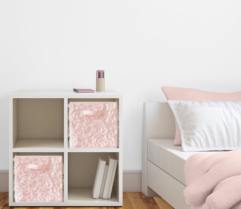 Rose Pink Collection Foldable Fabric Storage Bins
