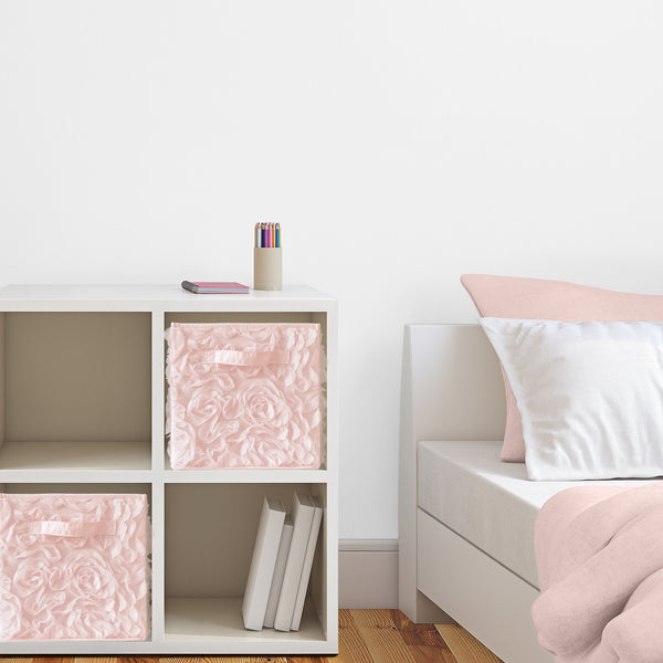 Rose Pink Collection Foldable Fabric Storage Bins alternate view