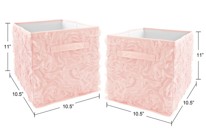 Rose Pink Collection Foldable Fabric Storage Bins