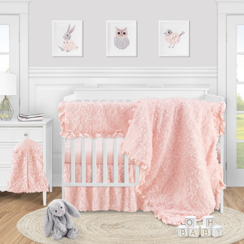Rose Pink Collection Crib Bed Skirt