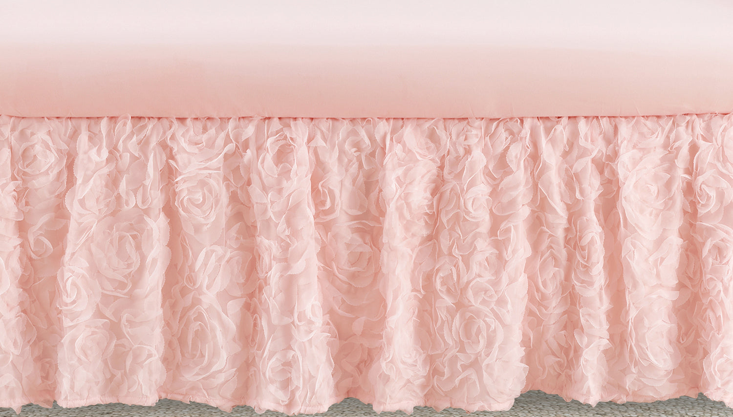 Rose Pink Collection Crib Bed Skirt