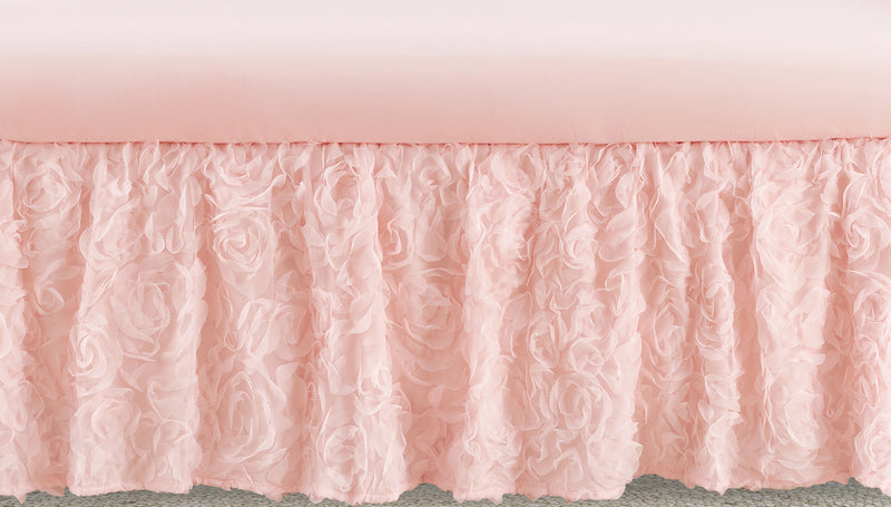 Rose Pink Collection Crib Bed Skirt