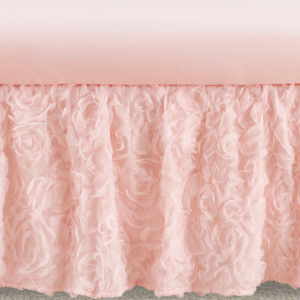 Rose Pink Collection Crib Bed Skirt