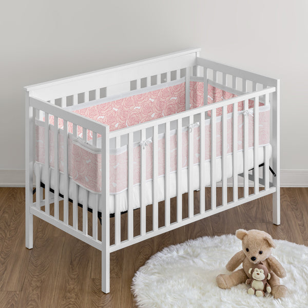 Rose Pink Collection Sweet Jojo Designs + BreathableBaby Breathable Mesh Crib Liner alternate view
