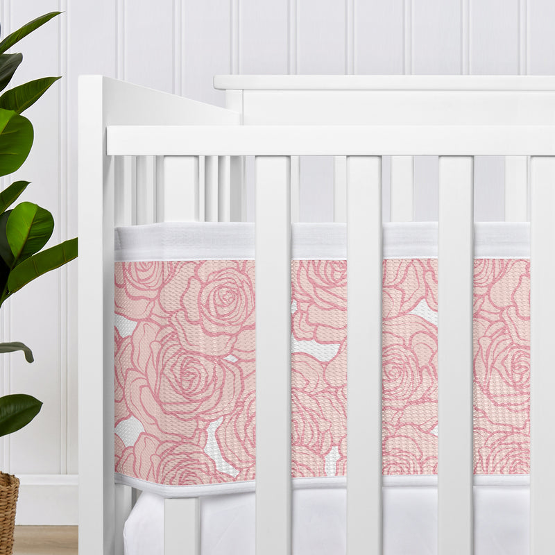 Rose Pink Collection Sweet Jojo Designs + BreathableBaby Breathable Mesh Crib Liner