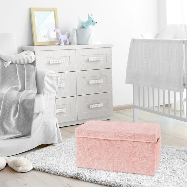 Rose Pink Collection Fabric Toy Bin Storage alternate view