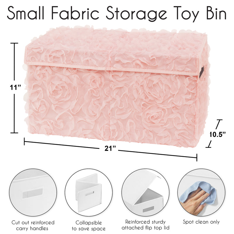 Rose Pink Collection Fabric Toy Bin Storage