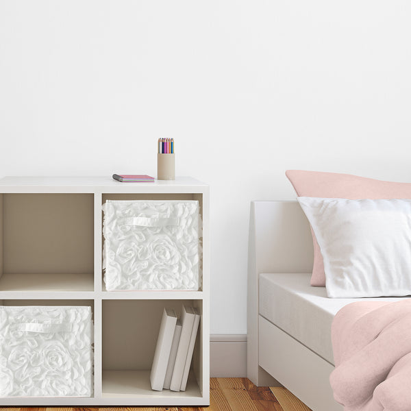 Rose White Collection Foldable Fabric Storage Bins alternate view