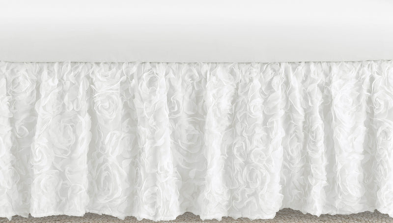 Rose White Collection Crib Bed Skirt