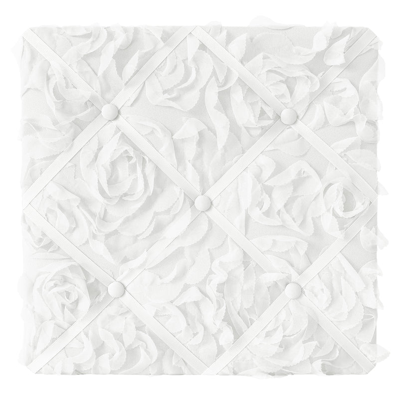 Rose White Collection Fabric Memo Board
