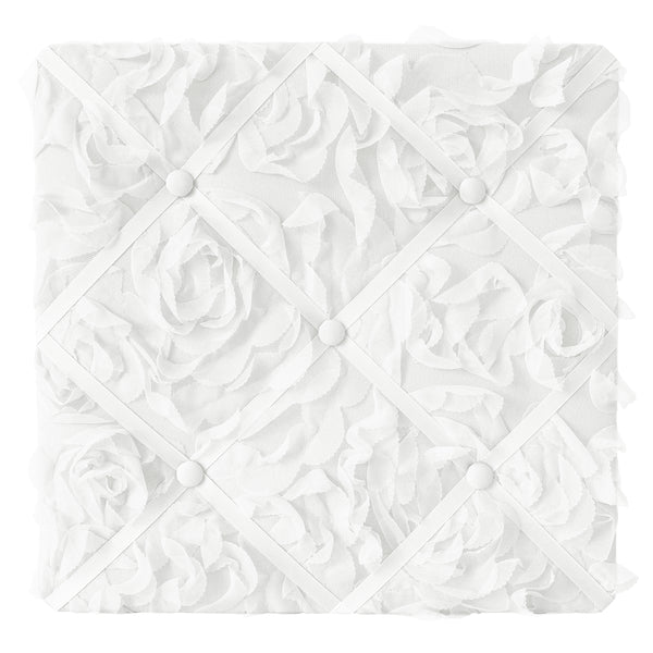 Rose White Collection Fabric Memo Board