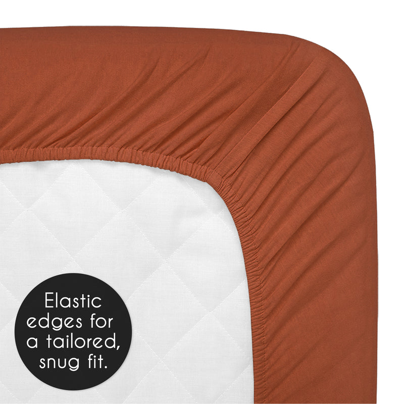 Boho Tribal Rust and White Crib Sheet