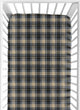 Rustic Patch Blue and Tan Collection Plaid Crib Sheet