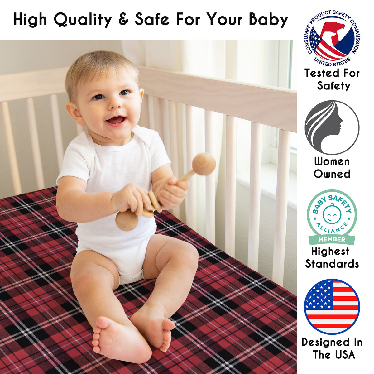 Rustic Patch Collection Crib Sheet - Plaid