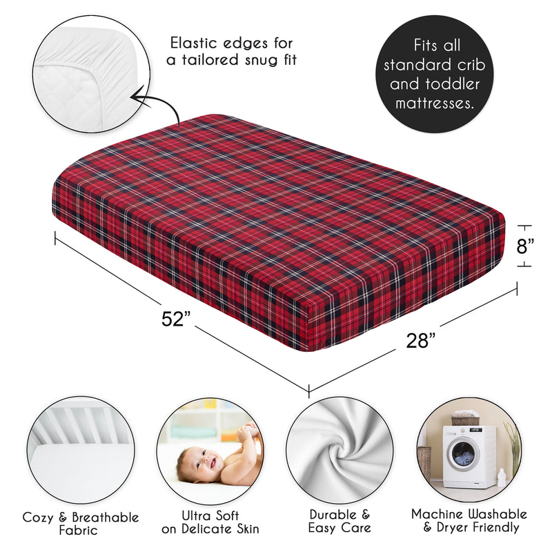 Rustic Patch Collection Crib Sheet - Plaid