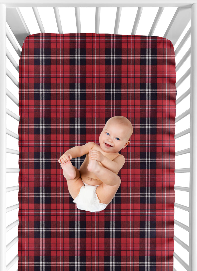 Rustic Patch Collection Crib Sheet - Plaid