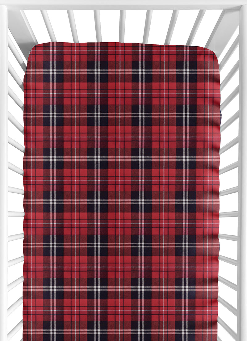 Rustic Patch Collection Crib Sheet - Plaid