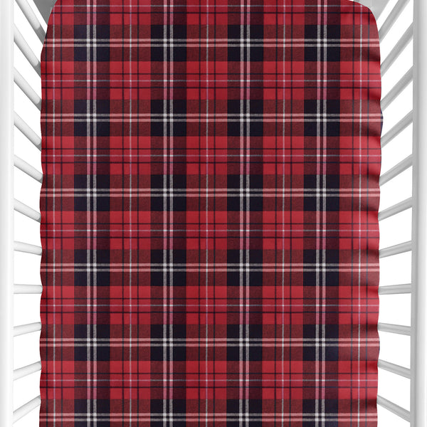 Rustic Patch Collection Crib Sheet - Plaid