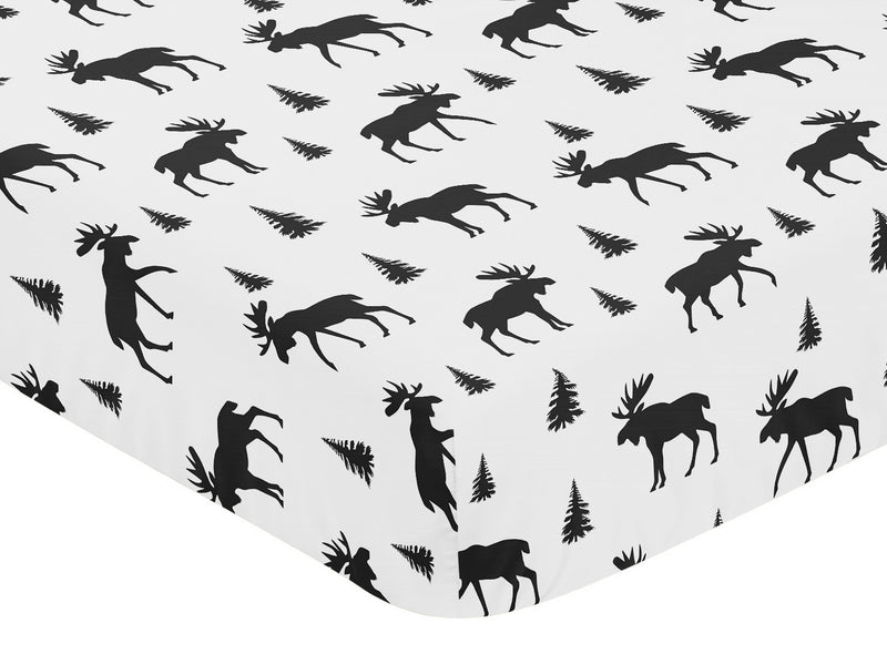 Rustic Patch Collection Crib Sheet - Moose Print