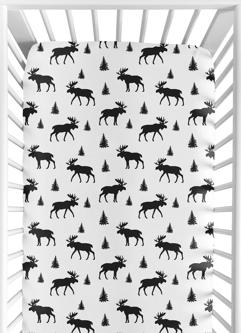 Rustic Patch Collection Crib Sheet - Moose Print