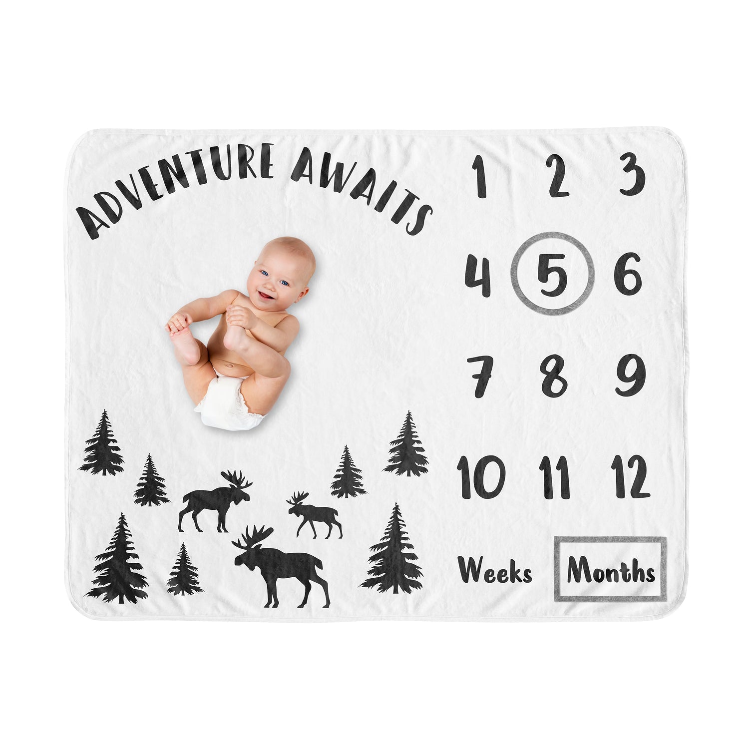 Rustic Patch Collection Monthly Milestone Baby Blanket