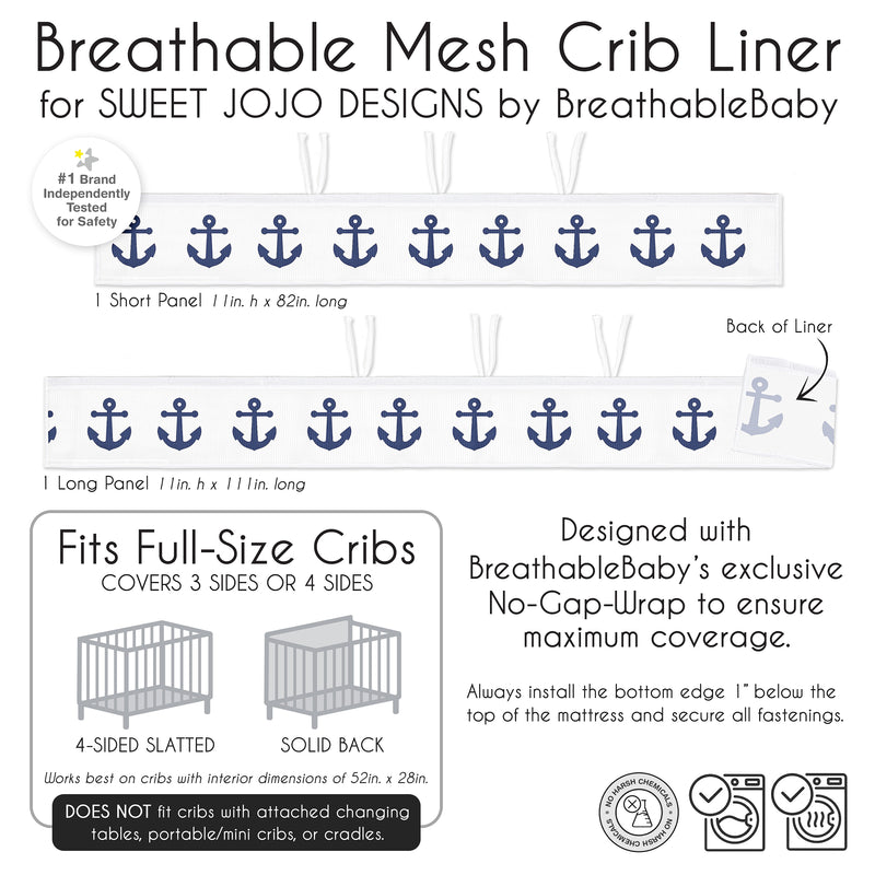 Sailor Collection Sweet Jojo Designs + BreathableBaby Breathable Mesh Crib Liner