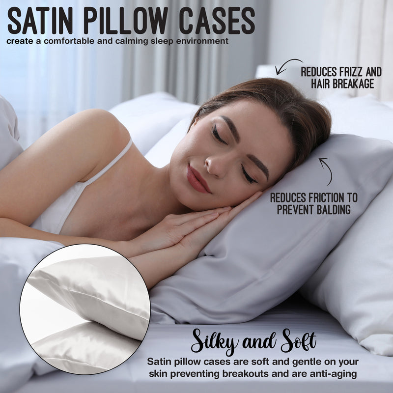 Ballerina and Ballet Bows Collection Decorative Satin Pillowcases - 2 Pack Set