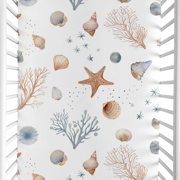Seashells Collection Mini Crib Sheet