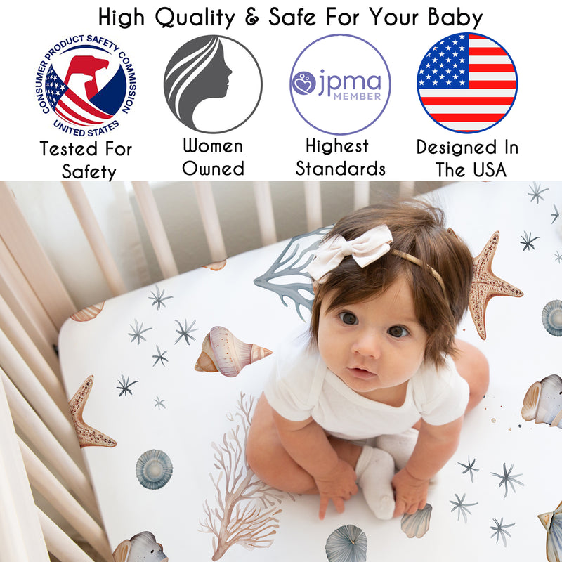 Seashells Collection 3 Pack Crib Sheets