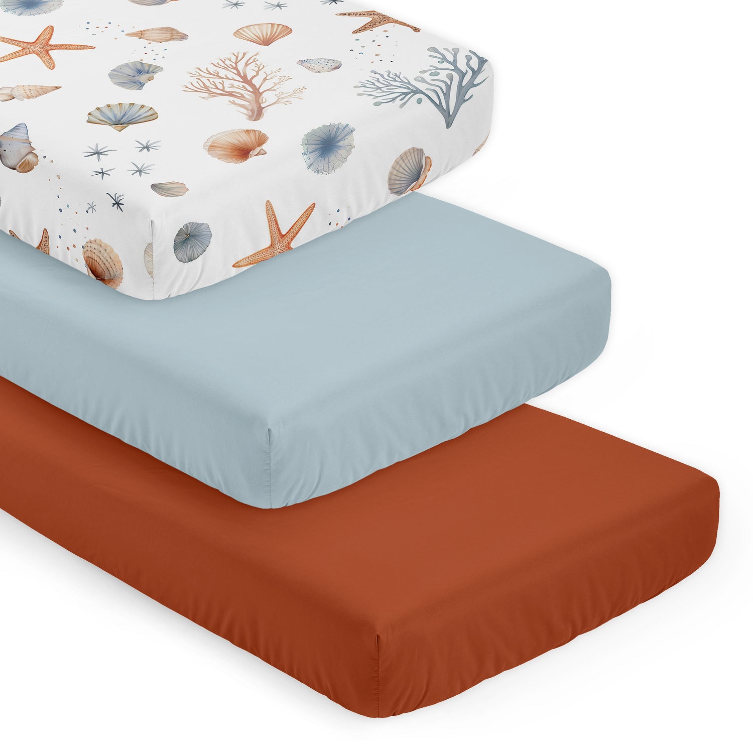 Seashells Collection 3 Pack Crib Sheets