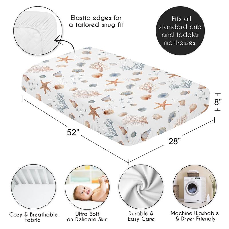 Seashells Collection Crib Sheet