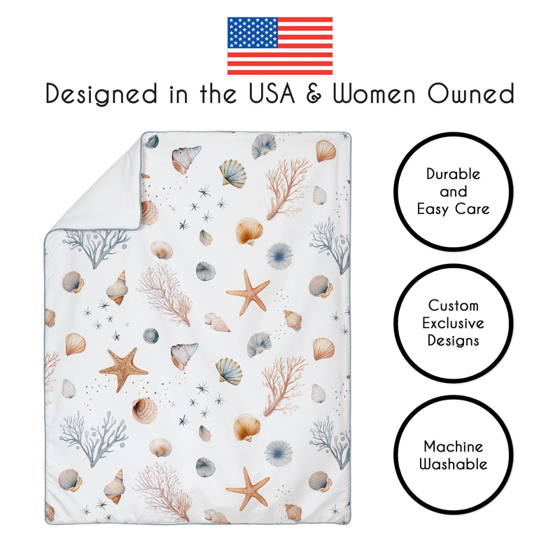 Seashells Collection 4 Piece Crib Bedding