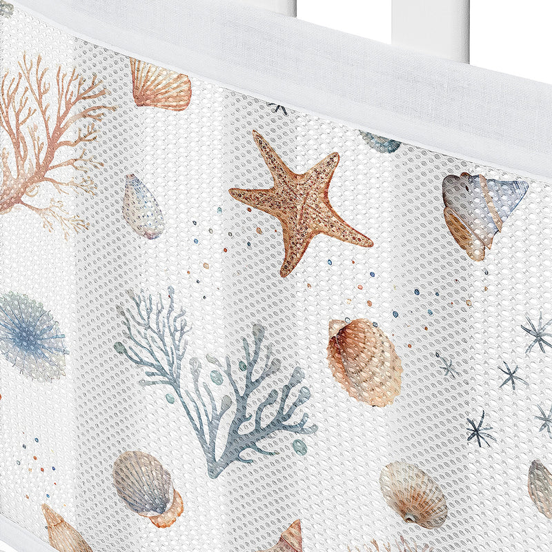 Seashells Collection Sweet Jojo Designs + BreathableBaby Breathable Mesh Crib Liner