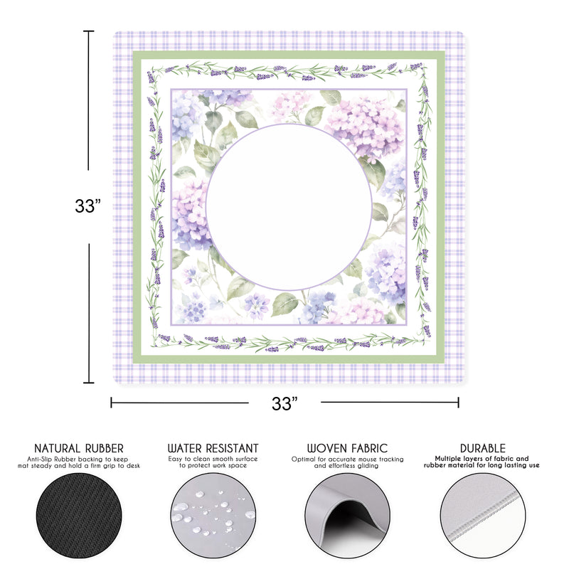 Purple Secret Garden Collection Mahjong Mat for Table - Shipped Rolled