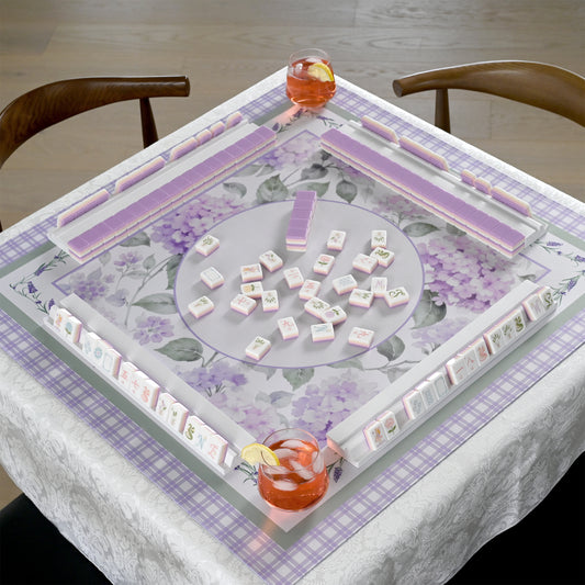 Purple Secret Garden Collection Mahjong Mat for Table - Shipped Rolled