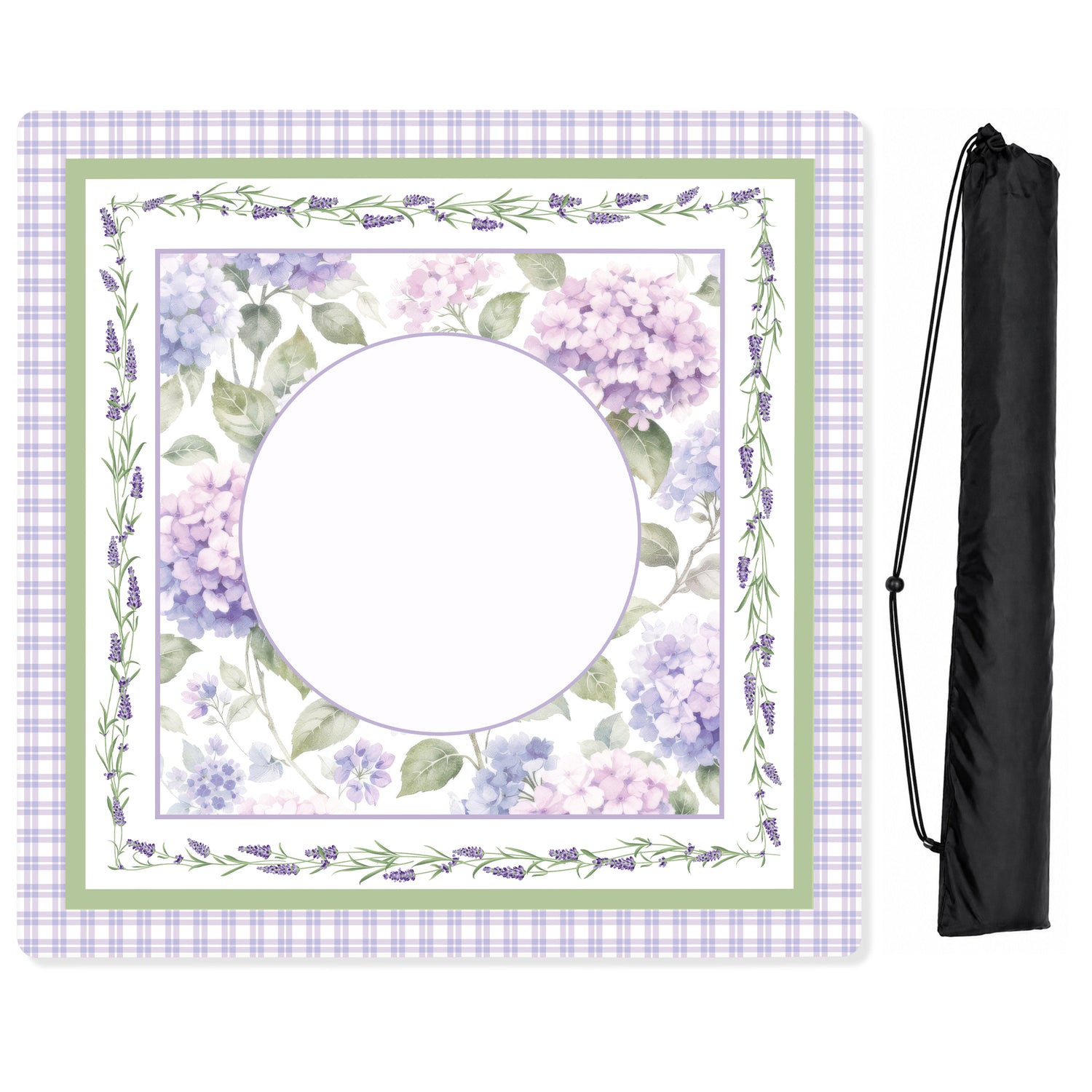Purple Secret Garden Collection Mahjong Mat for Table - Shipped Rolled