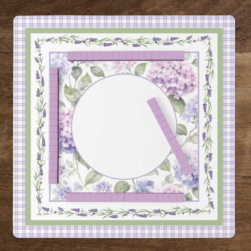 Purple Secret Garden Collection Mahjong Mat for Table - Shipped Rolled