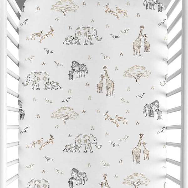 Serengeti Animals Collection Crib Sheet