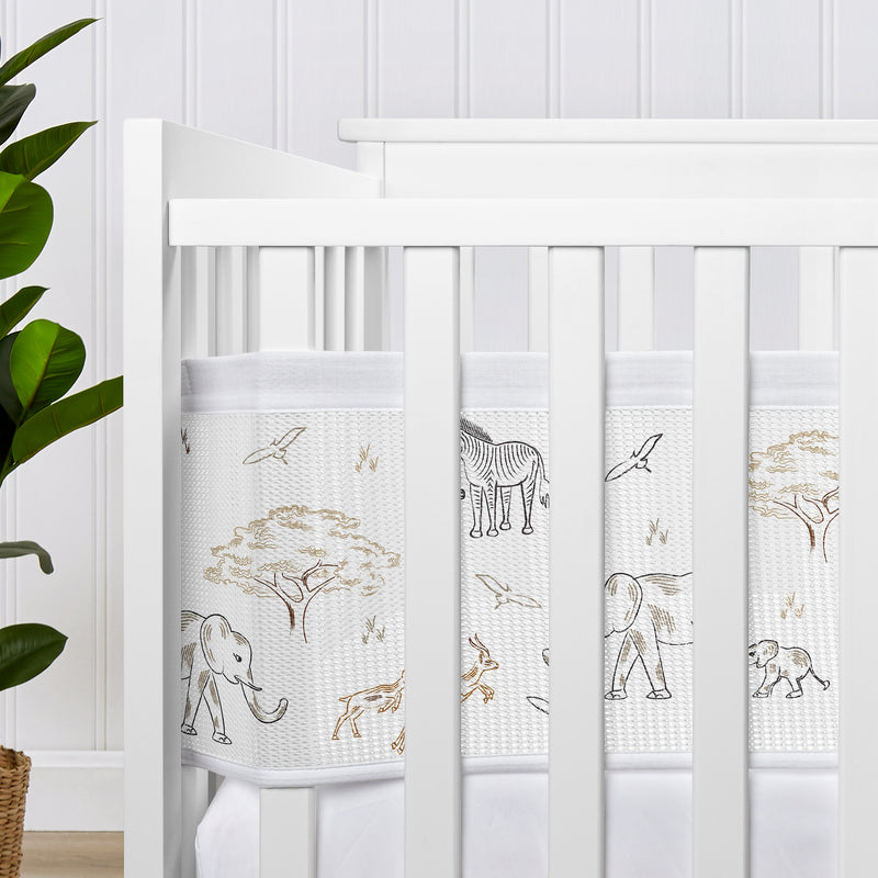 Serengeti Animals Collection Sweet Jojo Designs + BreathableBaby Breathable Mesh Crib Liner