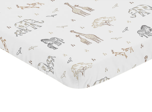 Serengeti Animals Collection Mini Crib Sheet