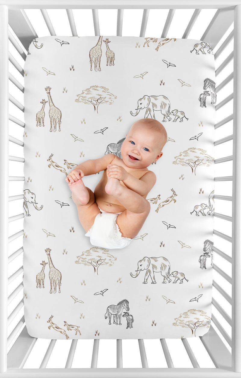 Serengeti Animals Collection Mini Crib Sheet