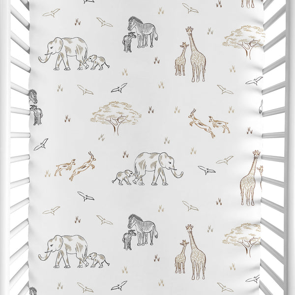 Serengeti Animals Collection Mini Crib Sheet